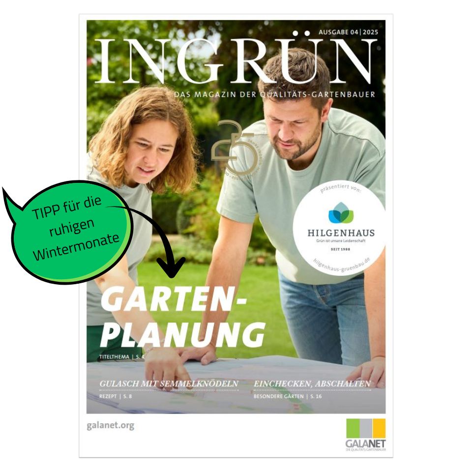𝐓𝐢𝐭𝐞𝐥𝐭𝐡𝐞𝐦𝐚: 𝐆𝐚𝐫𝐭𝐞𝐧𝐩𝐥𝐚𝐧𝐮𝐧𝐠

Gerade die ruhigen Wintermonate bieten die perfekte Gelegenheit, den eigenen Garten mit frischem Blick zu betrachten und neue Projekte für das kommende Jahr zu planen. Wenn Beete ruhen und Pflanzen Kraft sammeln, entsteht Raum für Inspiration und kreative Visionen. 💡

In dieser INGRÜN-Ausgabe dreht sich alles um das Thema Gartenplanung – von stimmungsvollen Konzepten über moderne Gestaltungselemente bis hin zu praktischen Empfehlungen, die Ihren Außenraum im nächsten Jahr noch schöner machen. 🥰

Damit aus ersten Gedanken stimmige Konzepte werden, steht Ihnen unser hauseigener Landschaftsarchitekt Max Salingré gerne mit seiner Expertise zur Seite. Ob Neuanlage, Umgestaltung oder gezielte Optimierung einzelner Gartenbereiche – gemeinsam entwickeln wir ein maßgeschneidertes Konzept, das perfekt zu Ihnen und Ihrem Garten passt. 📝

Sie brauchen Hilfe? Melden Sie sich!

Und stöbern Sie jetzt im aktuellen INGRÜN Magazin ➡ Link in unserer Bio.

Ihr Team von Hilgenhaus Grünbau 🌱

 #gartenideen #arnsberg #gartenbau #grünistunsereleidenschaft #inspirationen #gartenkonzepte